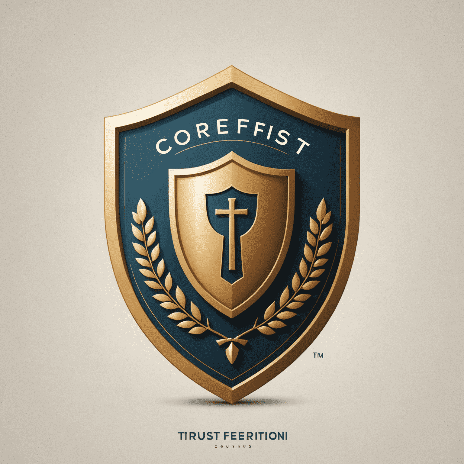 CoreFirst Trust & Service logo featuring a stylized shield with a keyhole, symbolizing trust and security