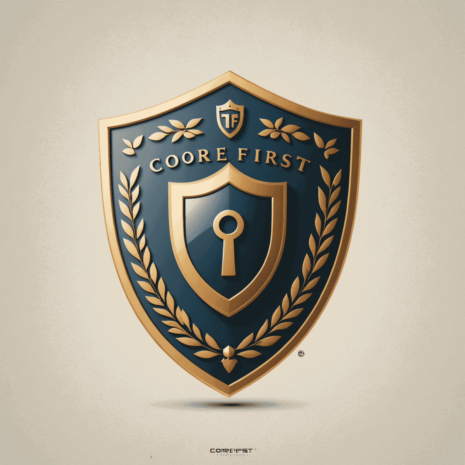 CoreFirst Trust & Service logo featuring a stylized shield with a keyhole, symbolizing trust and security