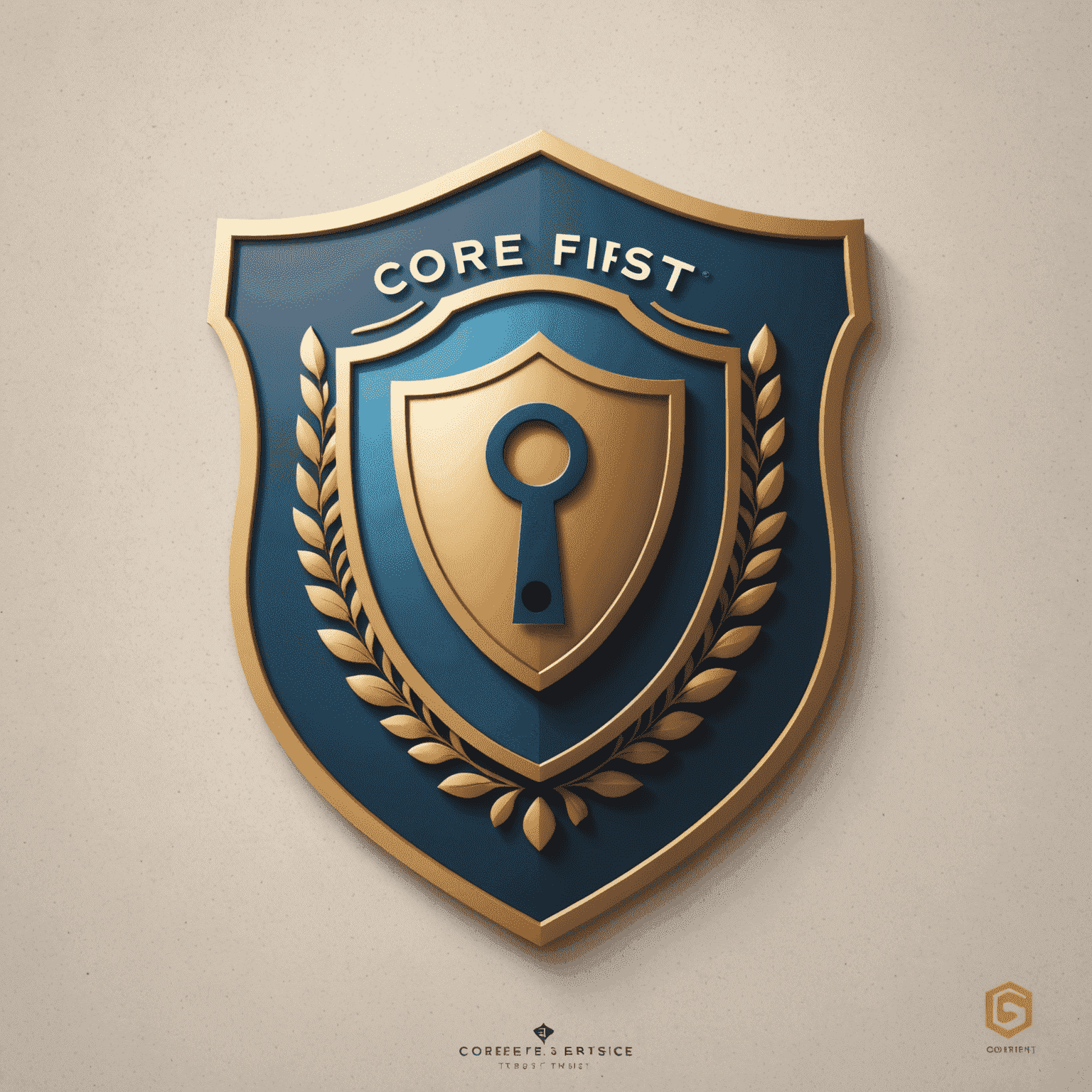 CoreFirst Trust & Service logo featuring a stylized shield with a keyhole, symbolizing trust and security