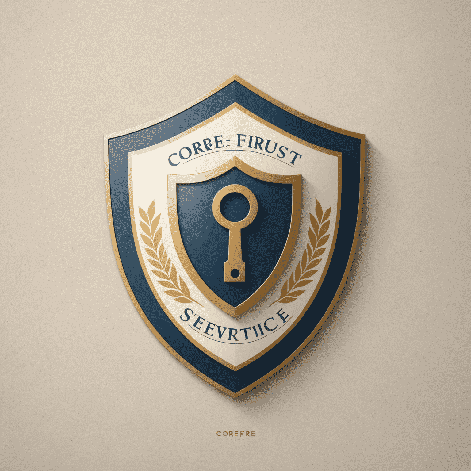 CoreFirst Trust & Service logo featuring a stylized shield with a keyhole, symbolizing trust and security