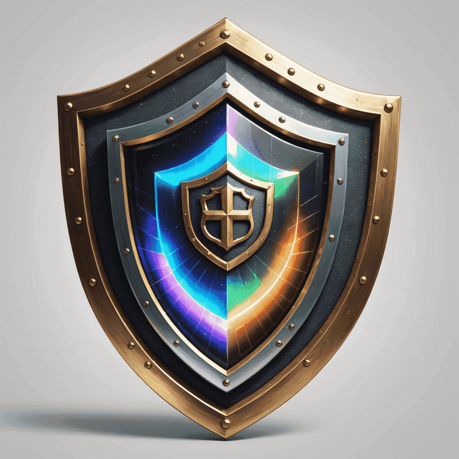 A holographic shield protecting various assets, symbolizing fiduciary responsibility and integrity